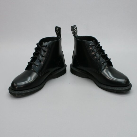 Dr. Martens Ladies 6 Emmeline Polished Smooth Black Leather Ankle Boots 16701001 - Picture 11 of 11